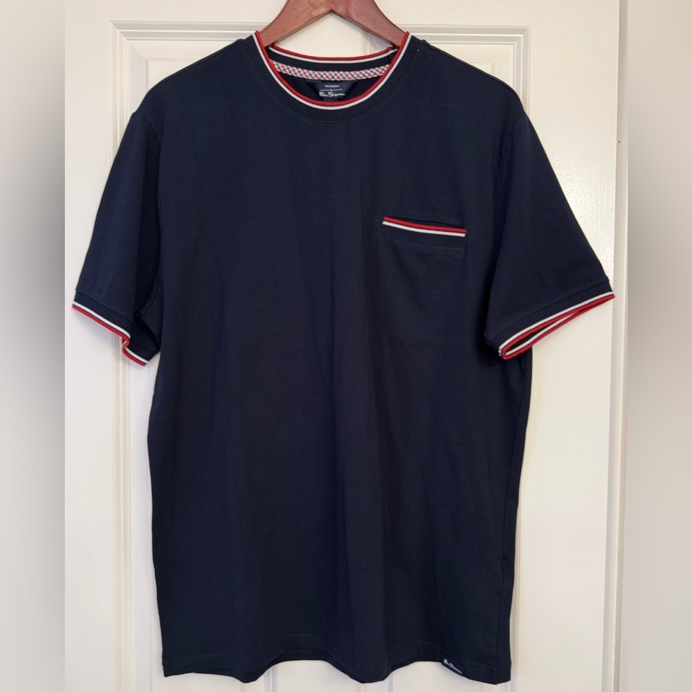 Ben Sherman Men’s Navy Trim Pocket T-Shirt Size Large
